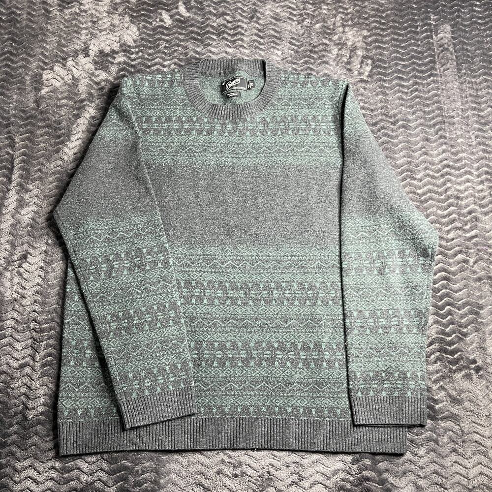 Grayers Tacoma Fairisle Crew Charcoal Green size Large